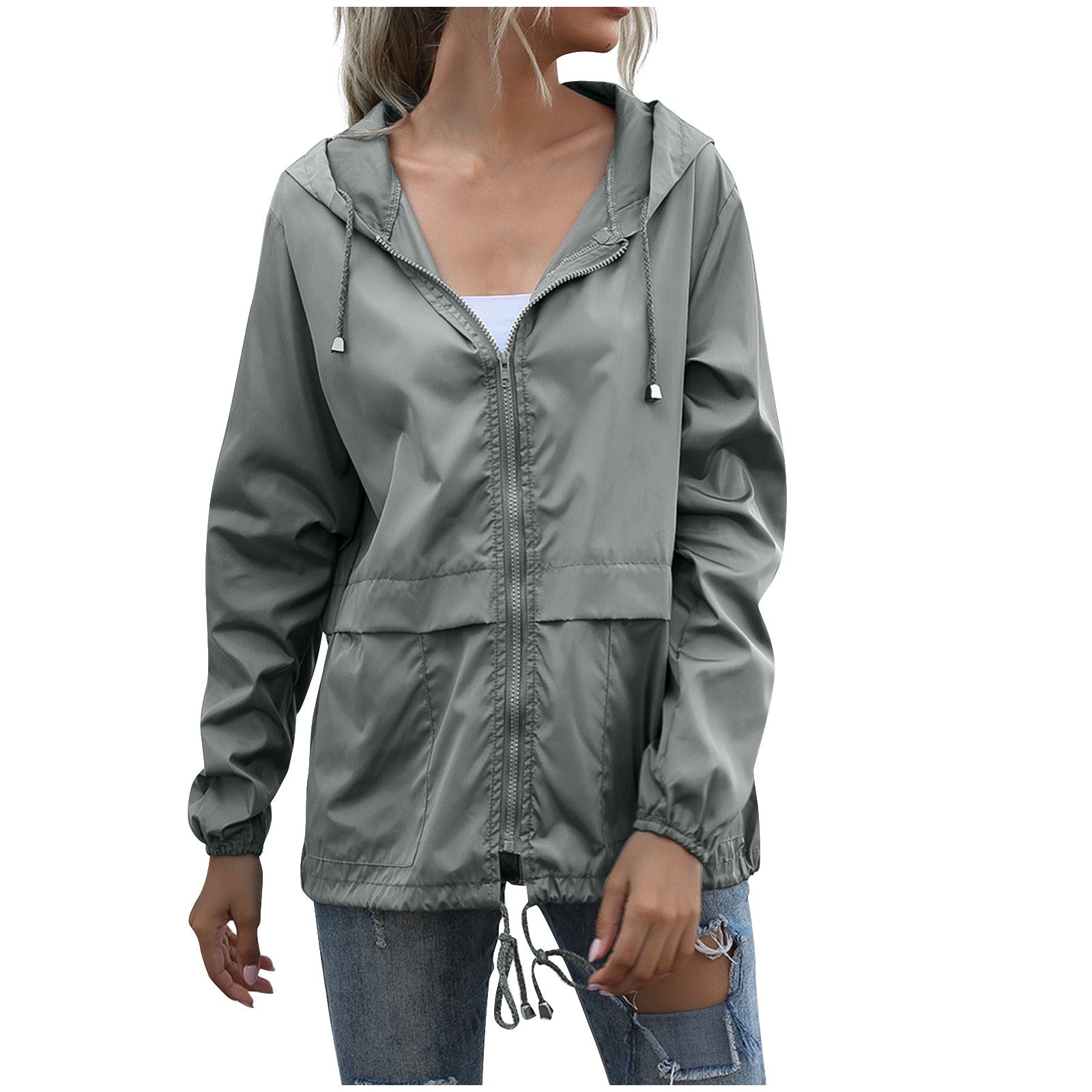 Women's Windbreaker Jacket - Lightweight Hooded & Weather-Ready