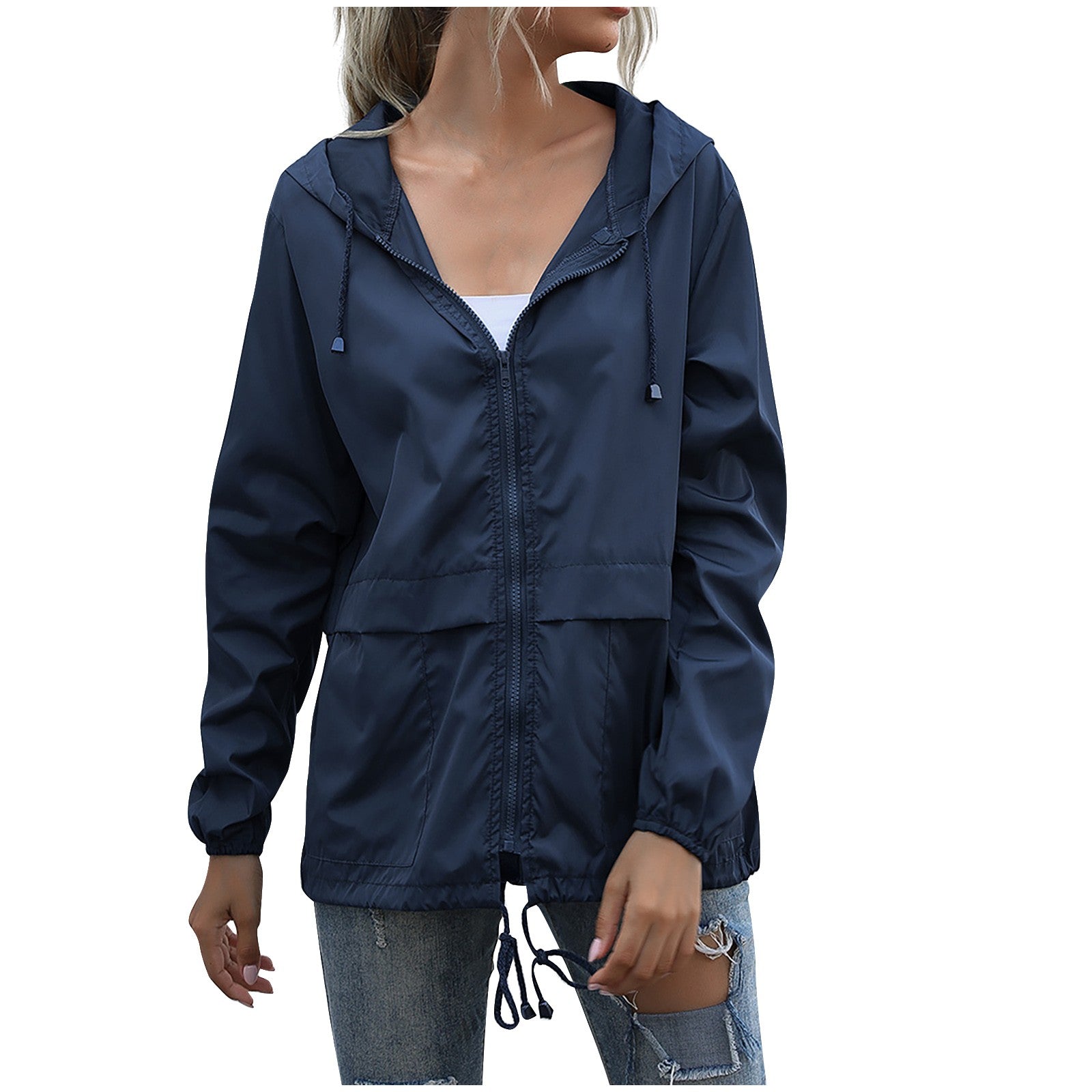 Women's Windbreaker Jacket - Lightweight Hooded & Weather-Ready