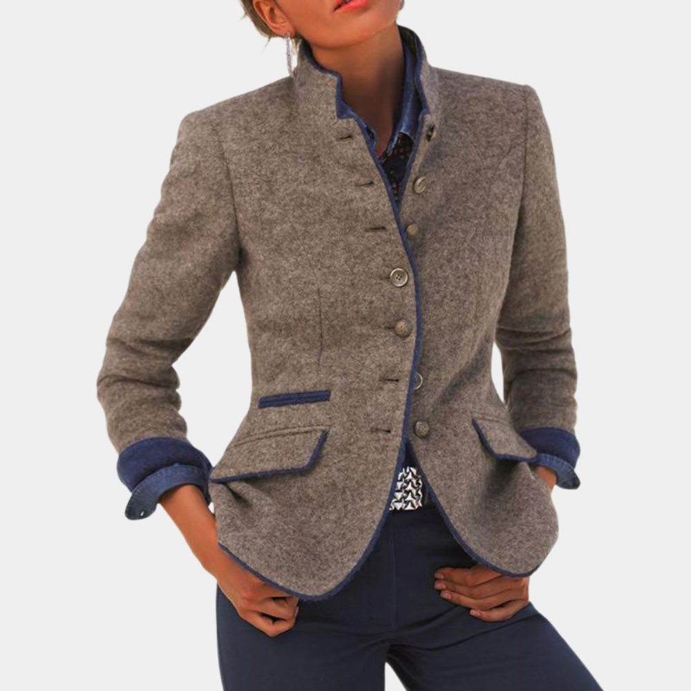 Women's Brown Blazer - Elegant Design & Structured Fit