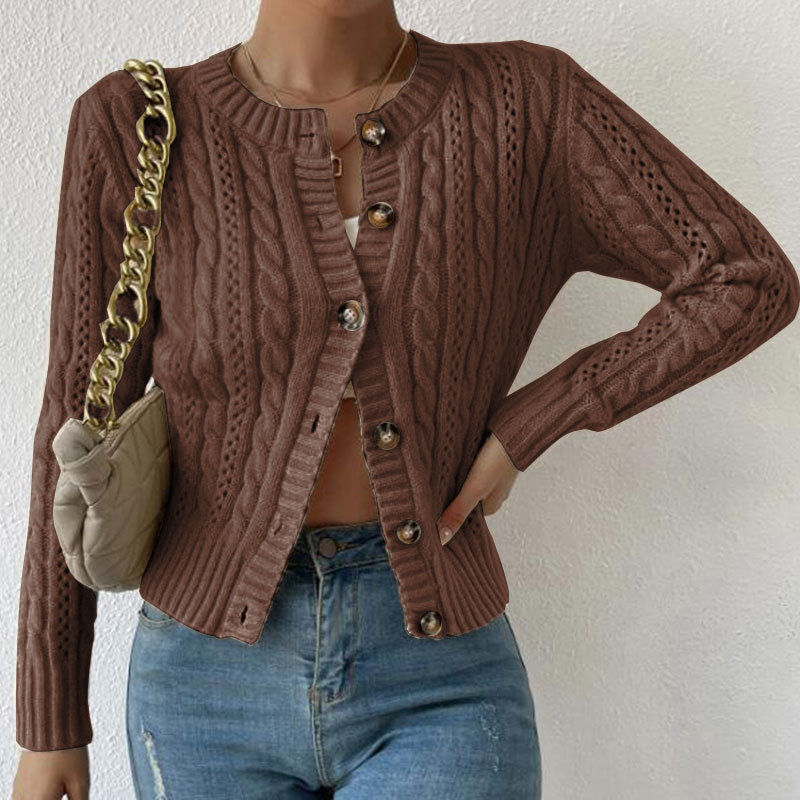 Women's Cardigan - Cable-Knit Design & Relaxed Fit