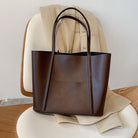 Women's Leather Tote Bag - Sleek Design & Spacious