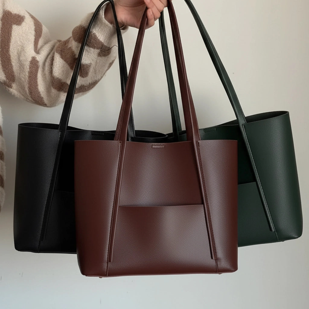 Women's Leather Tote Bag - Sleek Design & Spacious