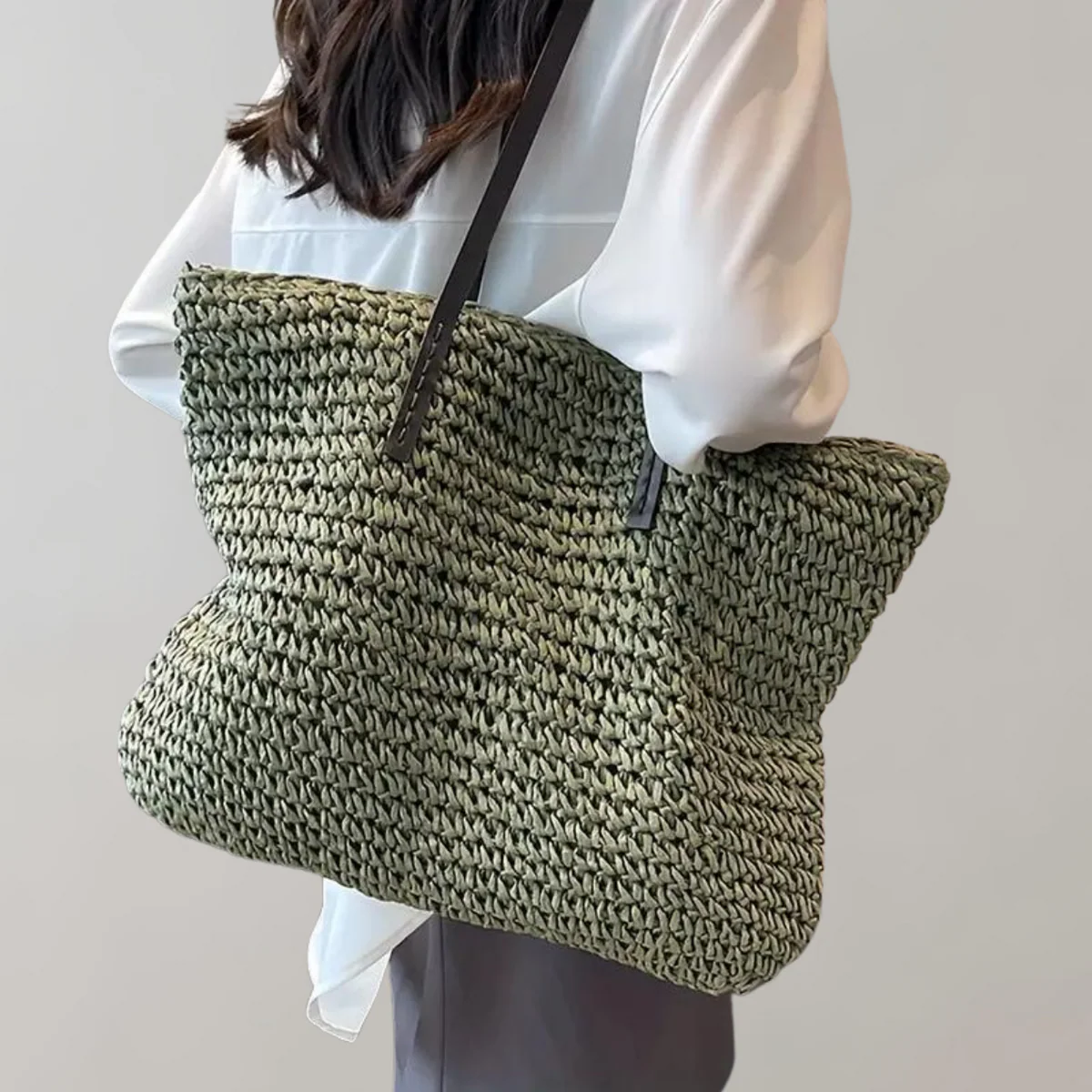 Women's Oversized Shoulder Tote Bag - Spacious Boho Style